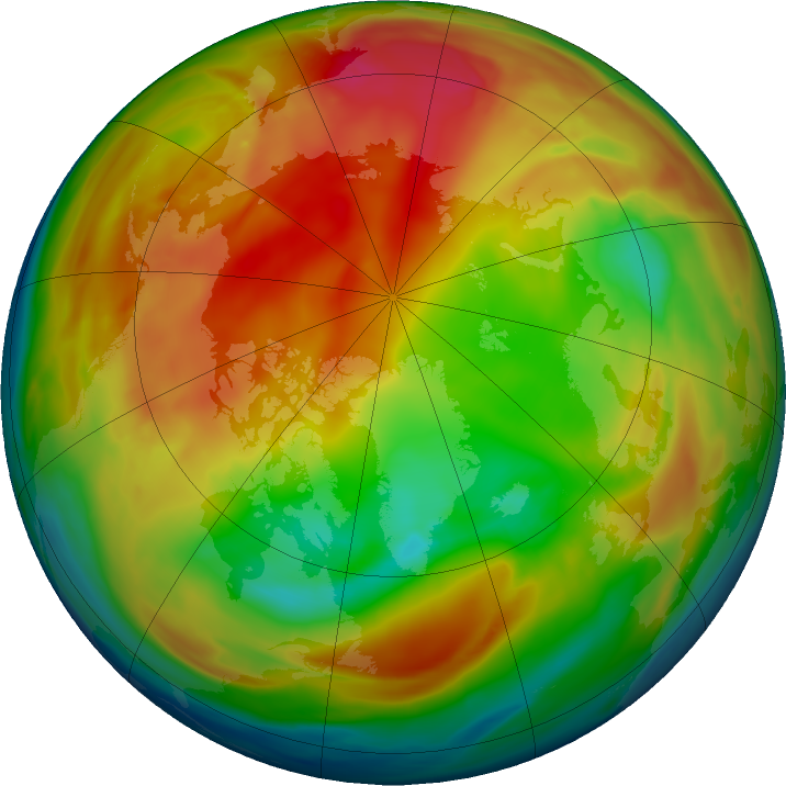 Arctic ozone map for 19 January 2024